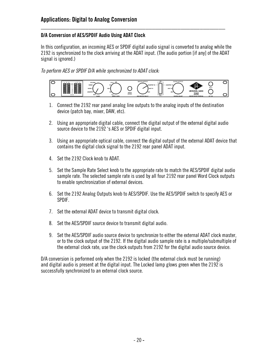 Universal Audio 2192 Master Audio Interface User Manual | Page 24 / 55