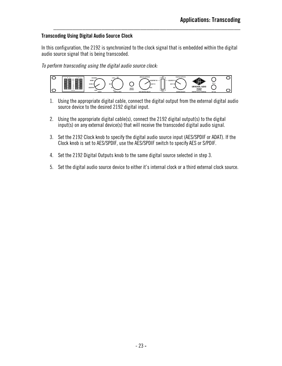 Universal Audio 2192 Master Audio Interface User Manual | Page 27 / 55