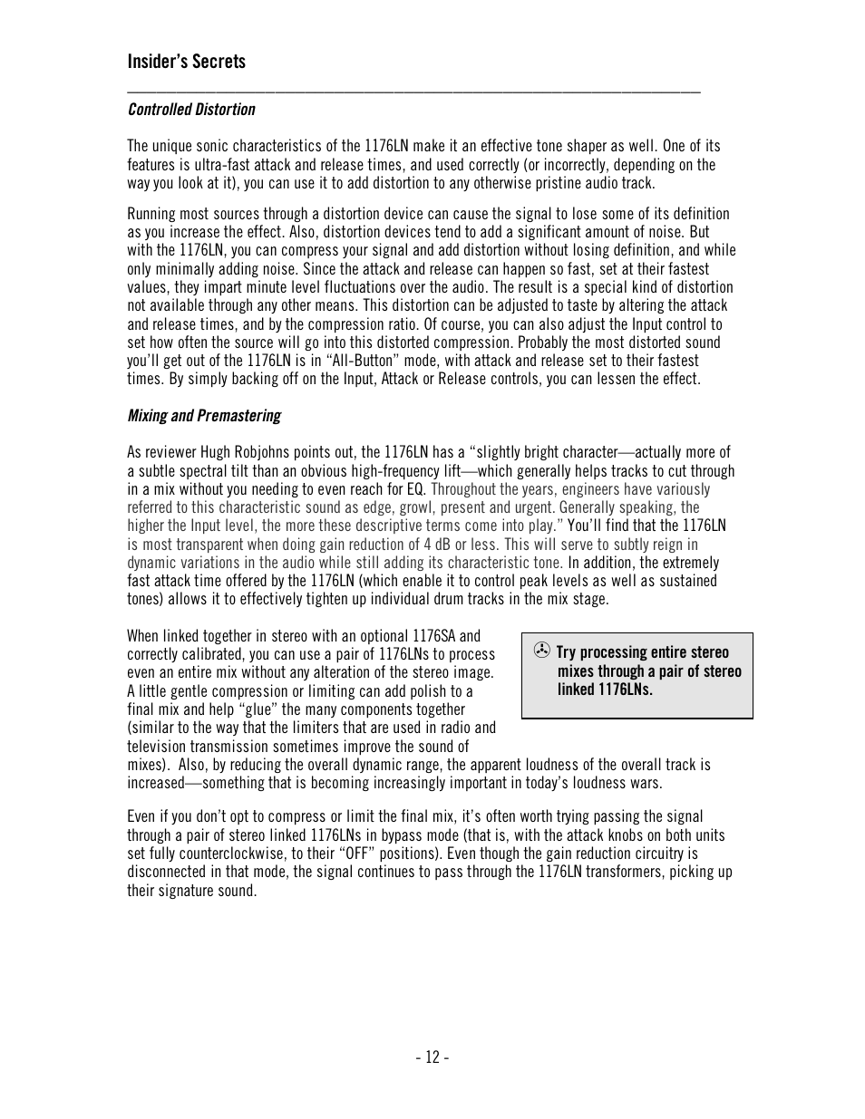 Universal Audio 1176AE User Manual | Page 17 / 39