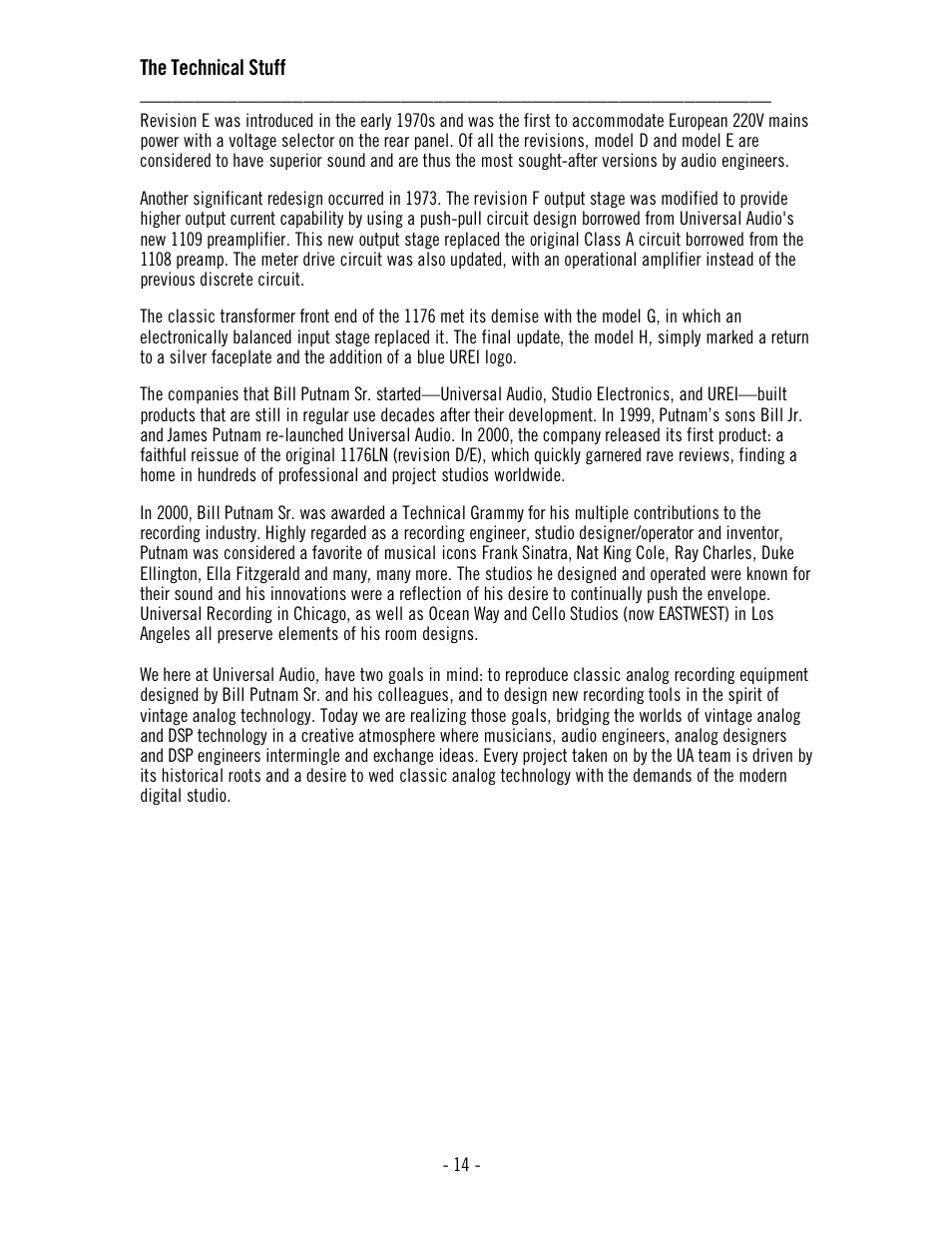 The technical stuff | Universal Audio 1176AE User Manual | Page 19 / 39