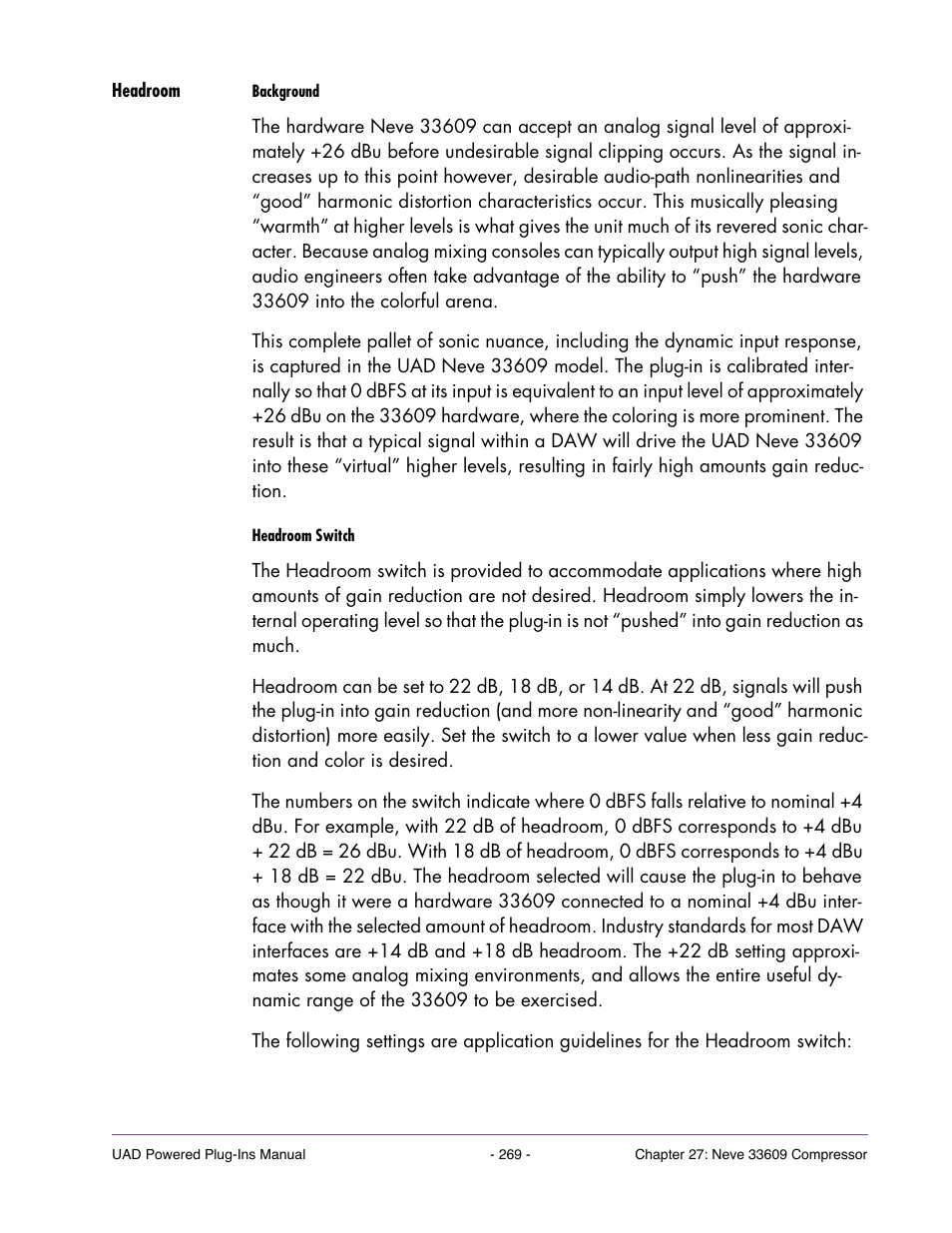 Headroom, More prominent at higher input levels (see | Universal Audio UAD Plug-Ins ver.7.5 User Manual | Page 269 / 512