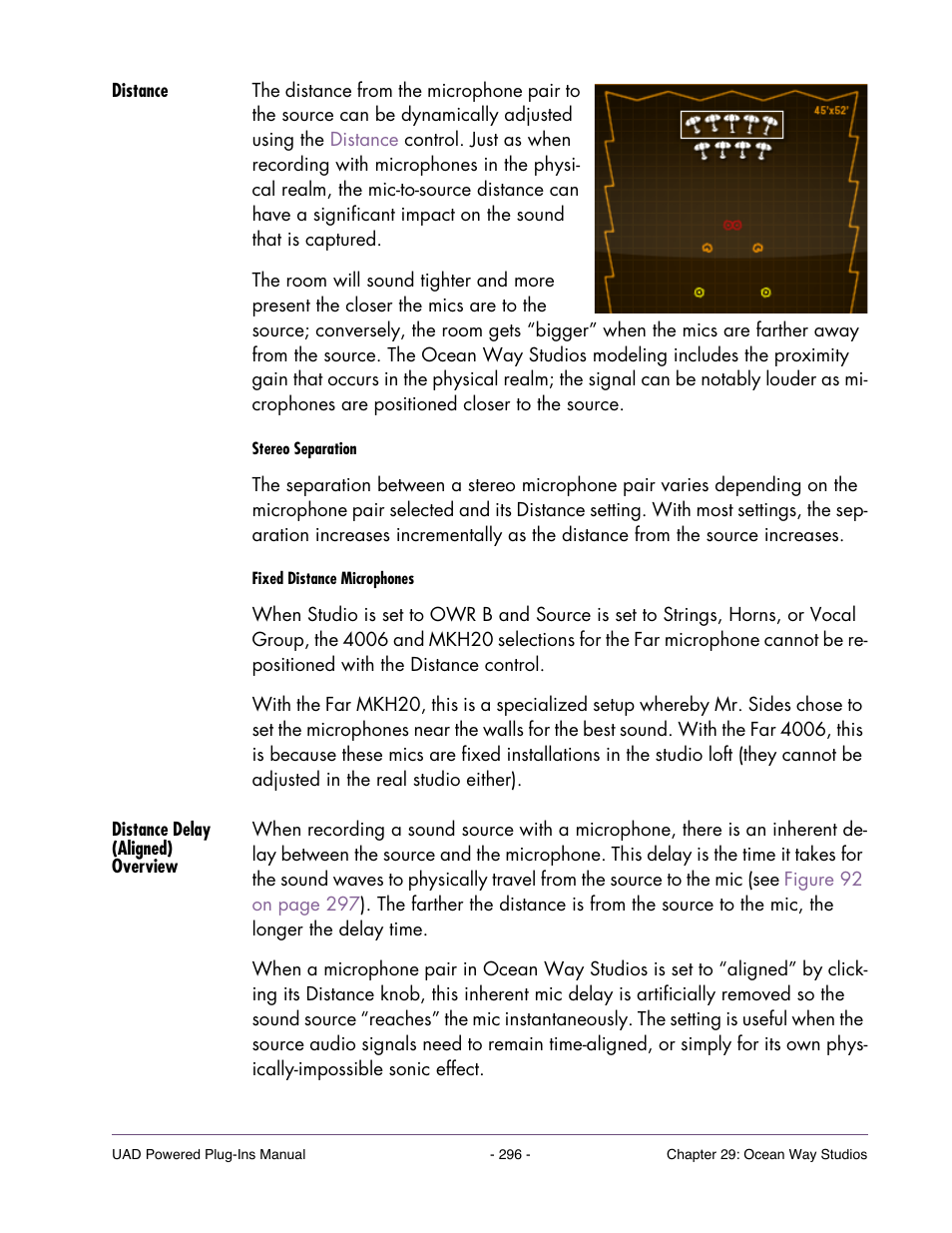Distance, Distance delay (aligned) overview | Universal Audio UAD Plug-Ins ver.7.5 User Manual | Page 296 / 512