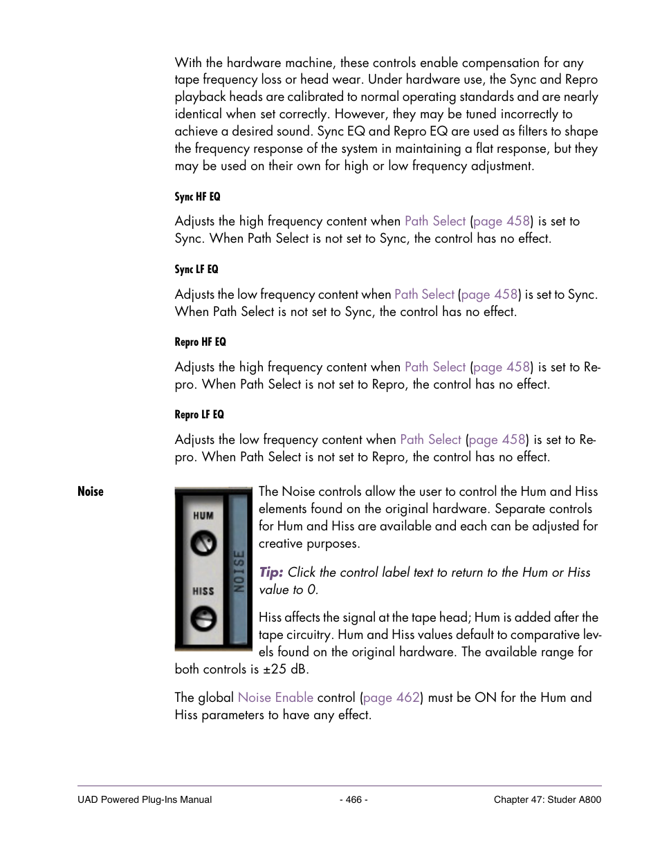Noise | Universal Audio UAD Plug-Ins ver.7.5 User Manual | Page 466 / 512