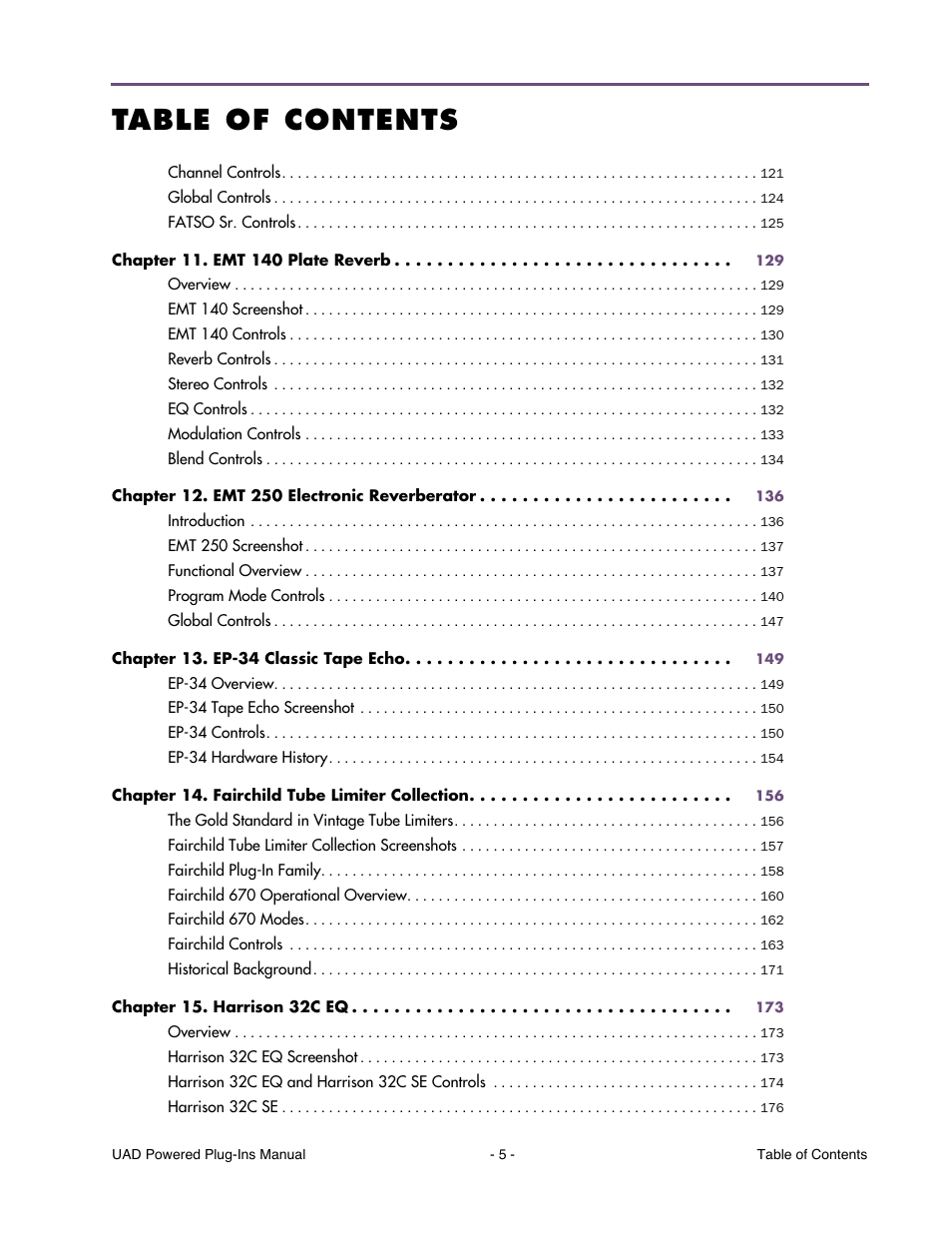 Universal Audio UAD Plug-Ins ver.7.5 User Manual | Page 5 / 512