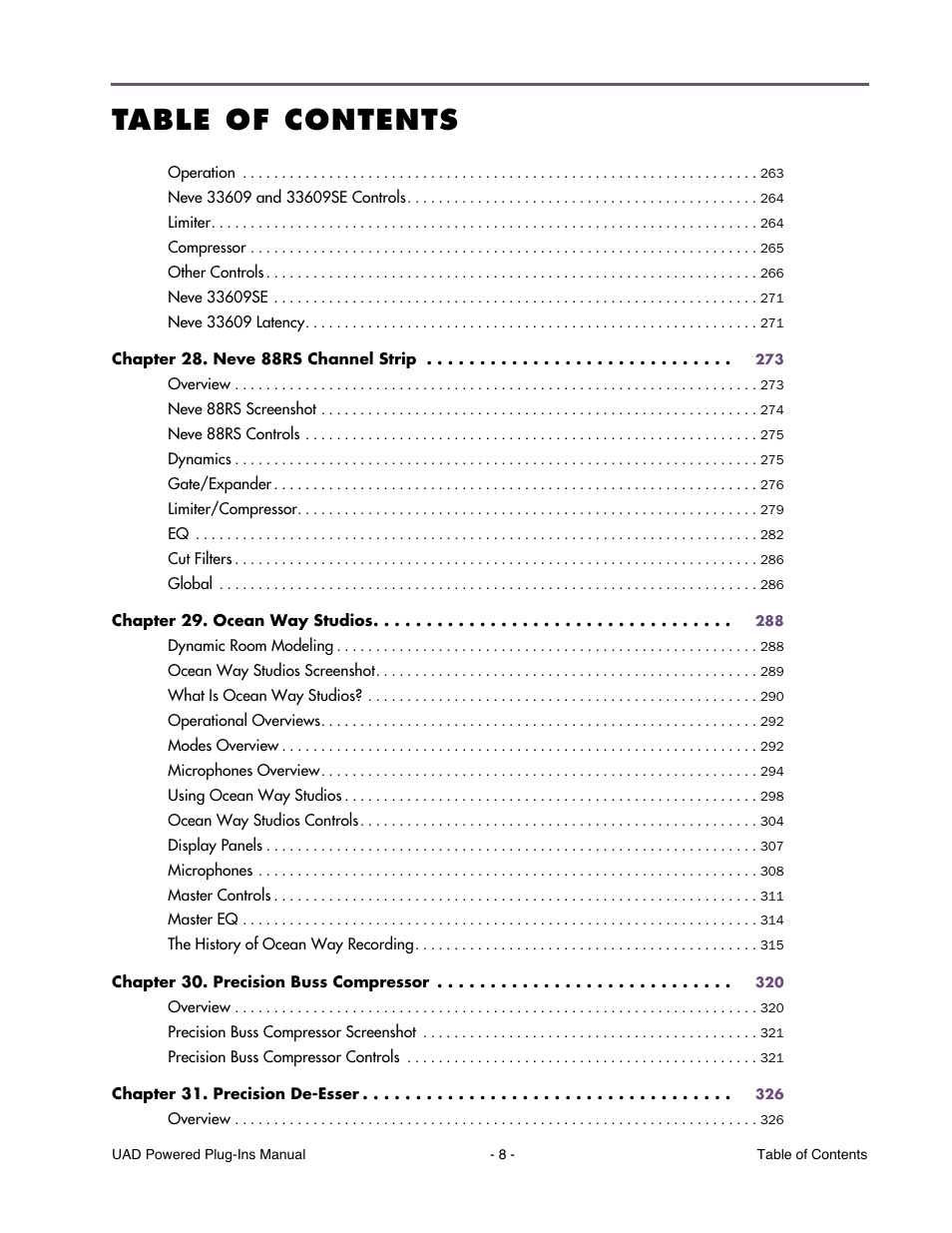 Universal Audio UAD Plug-Ins ver.7.5 User Manual | Page 8 / 512