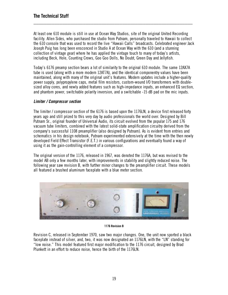 The technical stuff | Universal Audio 6176 Channel Strip User Manual | Page 24 / 46