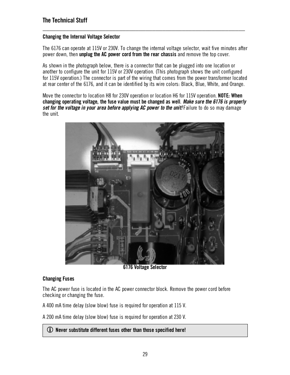 The technical stuff | Universal Audio 6176 Channel Strip User Manual | Page 34 / 46