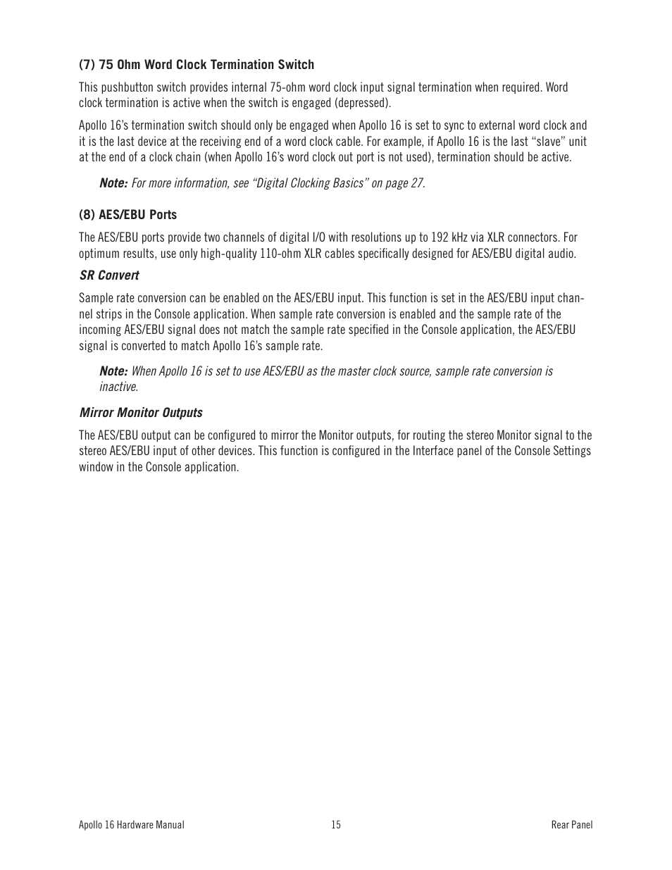 Universal Audio Apollo 16 User Manual | Page 15 / 42
