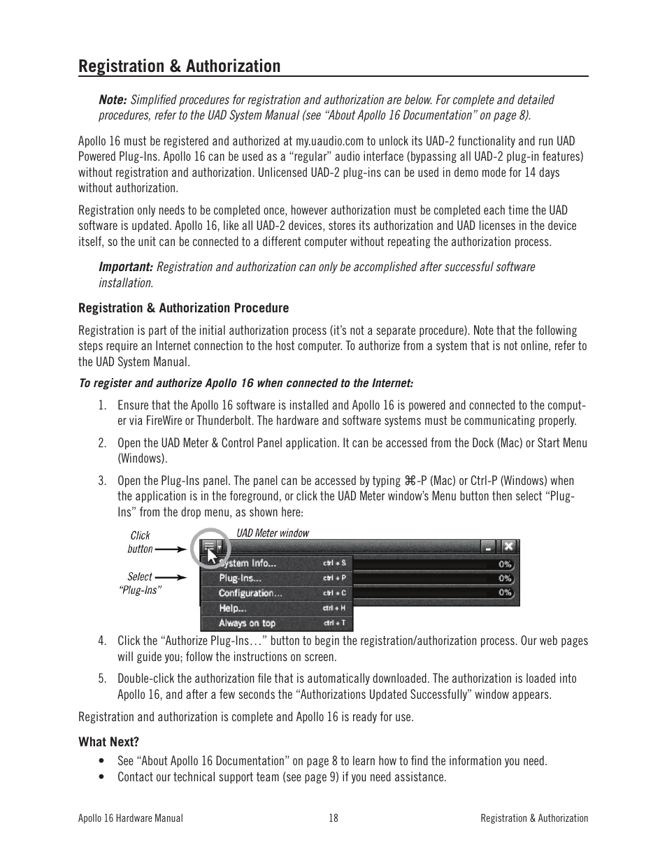 Registration & authorization | Universal Audio Apollo 16 User Manual | Page 18 / 42