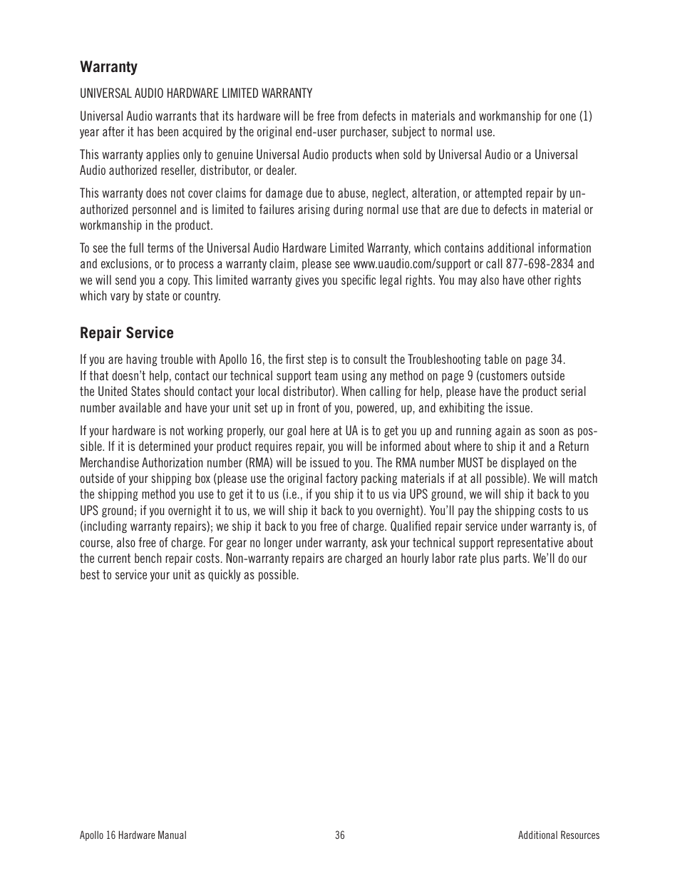 Universal Audio Apollo 16 User Manual | Page 36 / 42