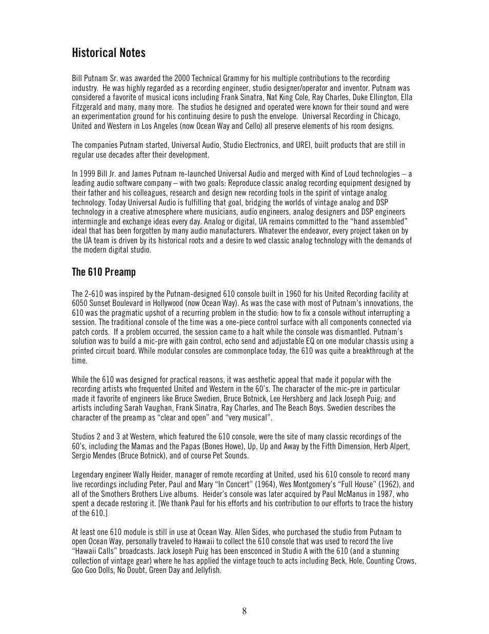 Universal Audio 2-610 Dual Channel User Manual | Page 13 / 15