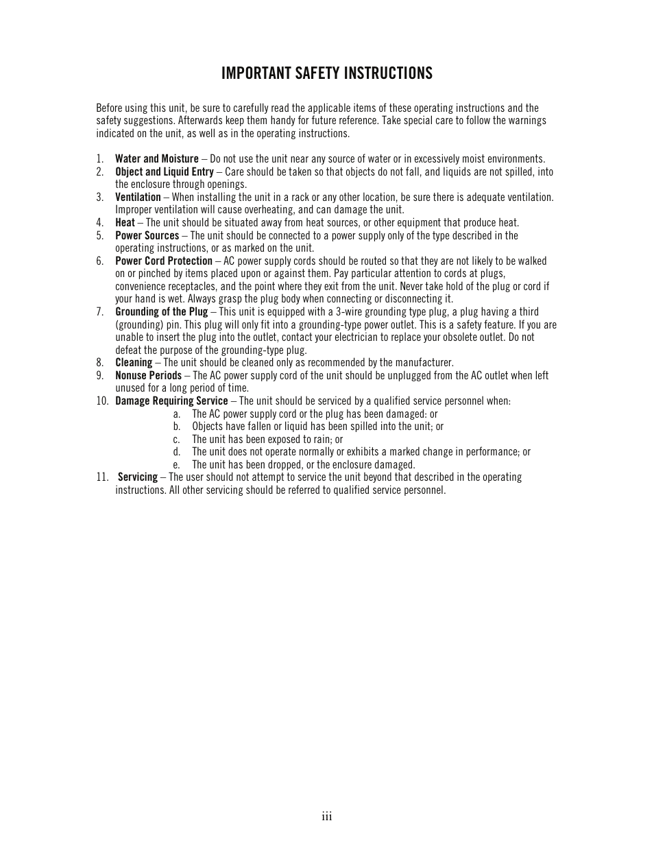 Important safety instructions | Universal Audio 2-610 Dual Channel User Manual | Page 3 / 15