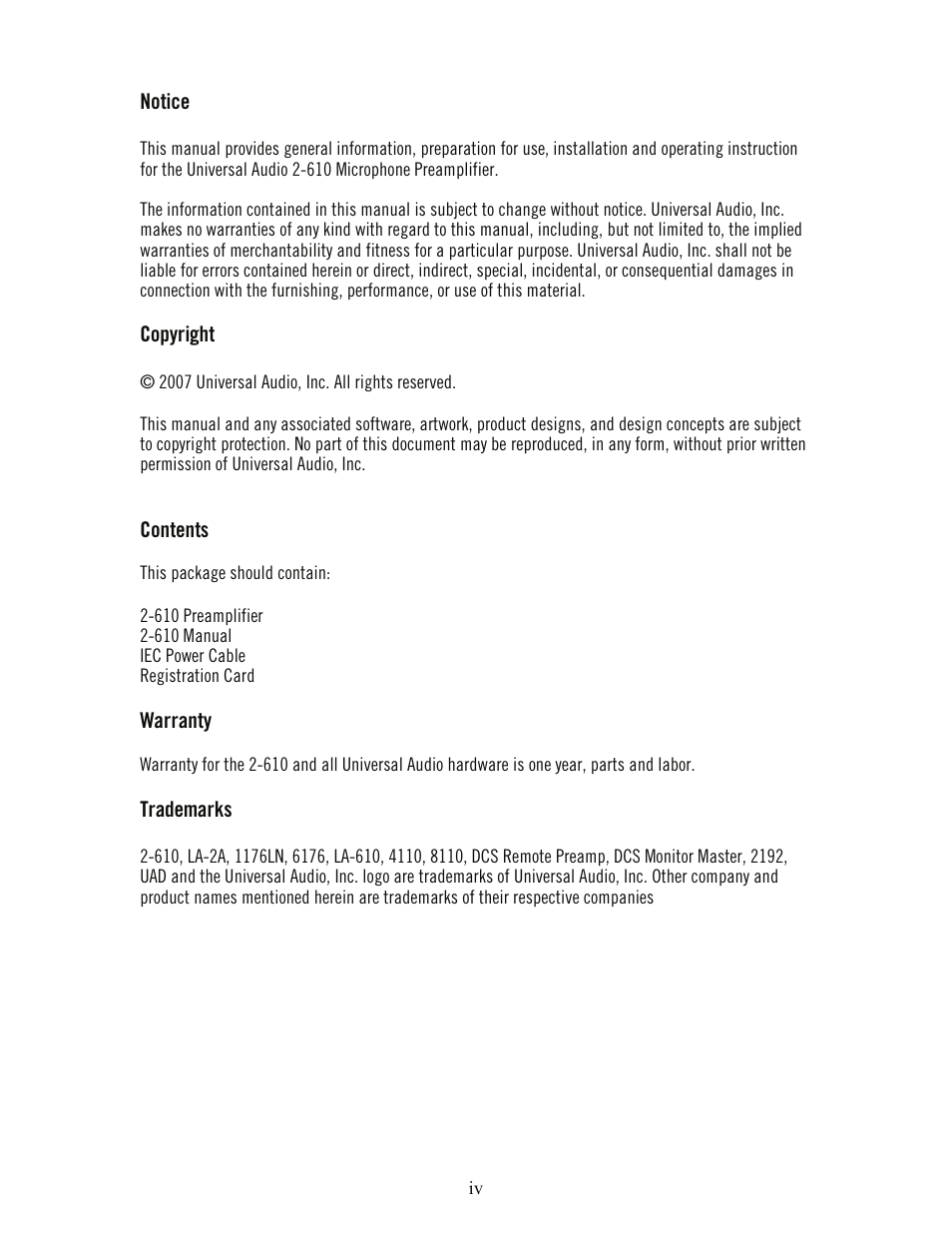 Universal Audio 2-610 Dual Channel User Manual | Page 4 / 15