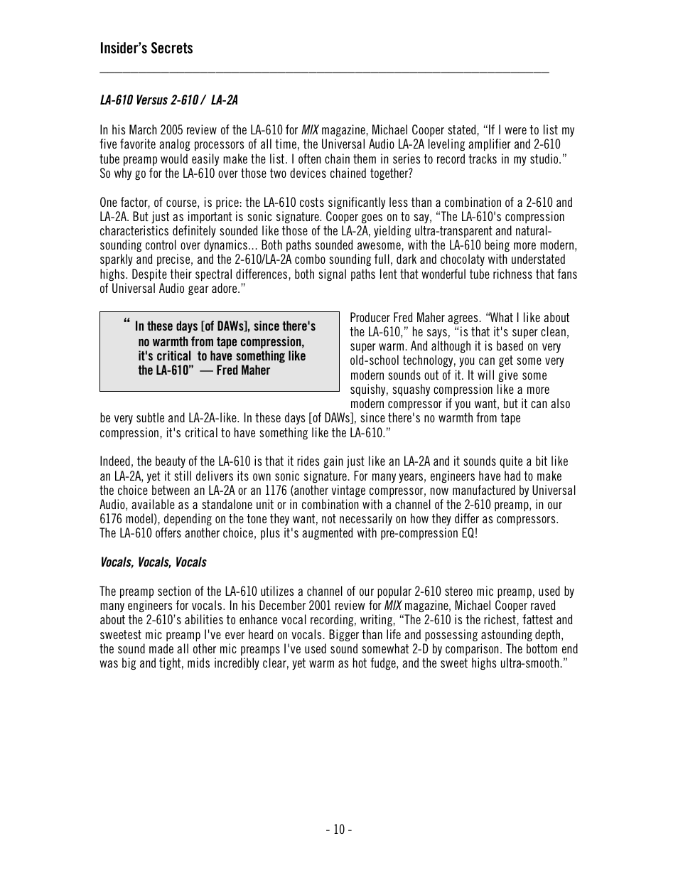 Universal Audio LA-610 Mk II User Manual | Page 14 / 37