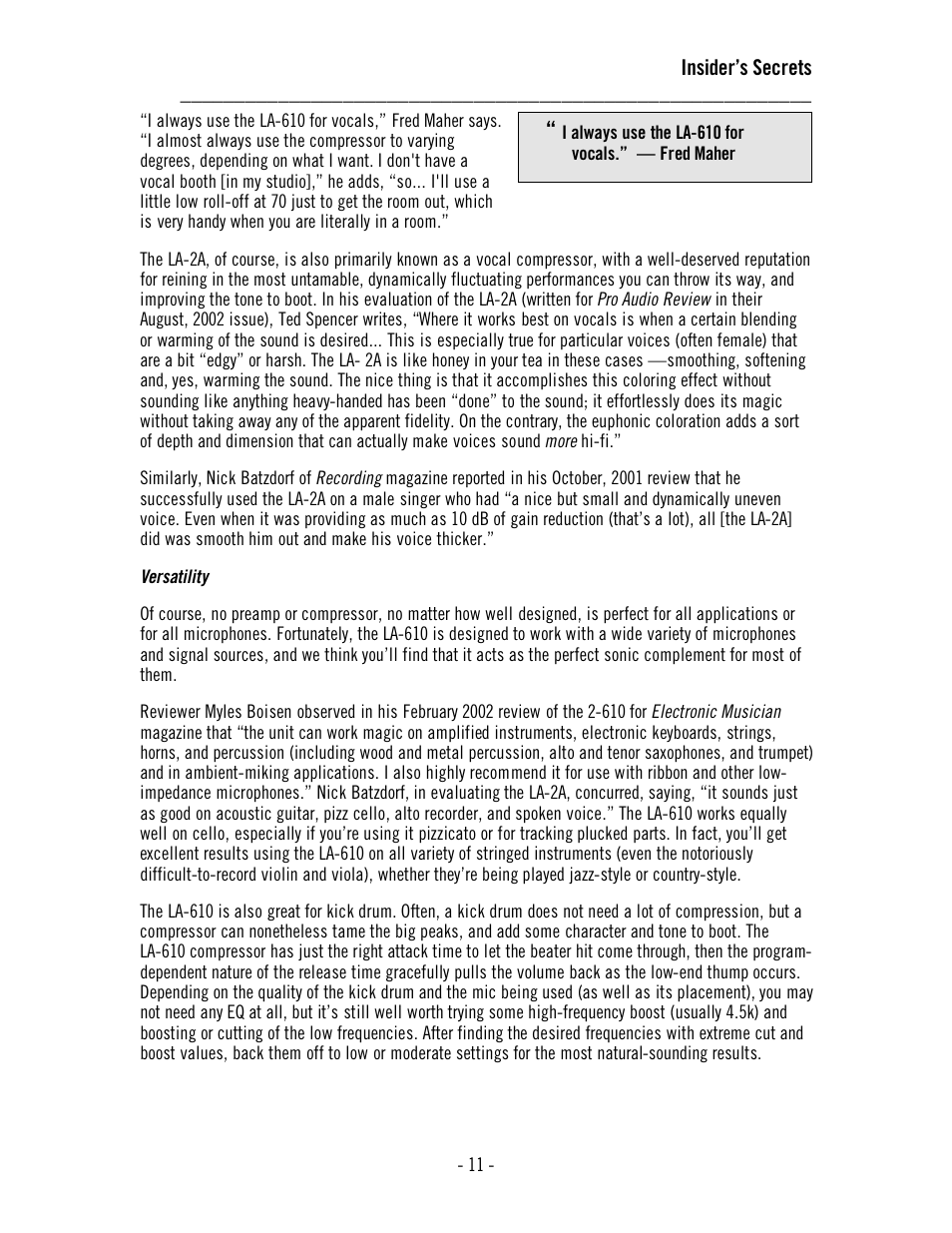 Universal Audio LA-610 Mk II User Manual | Page 15 / 37