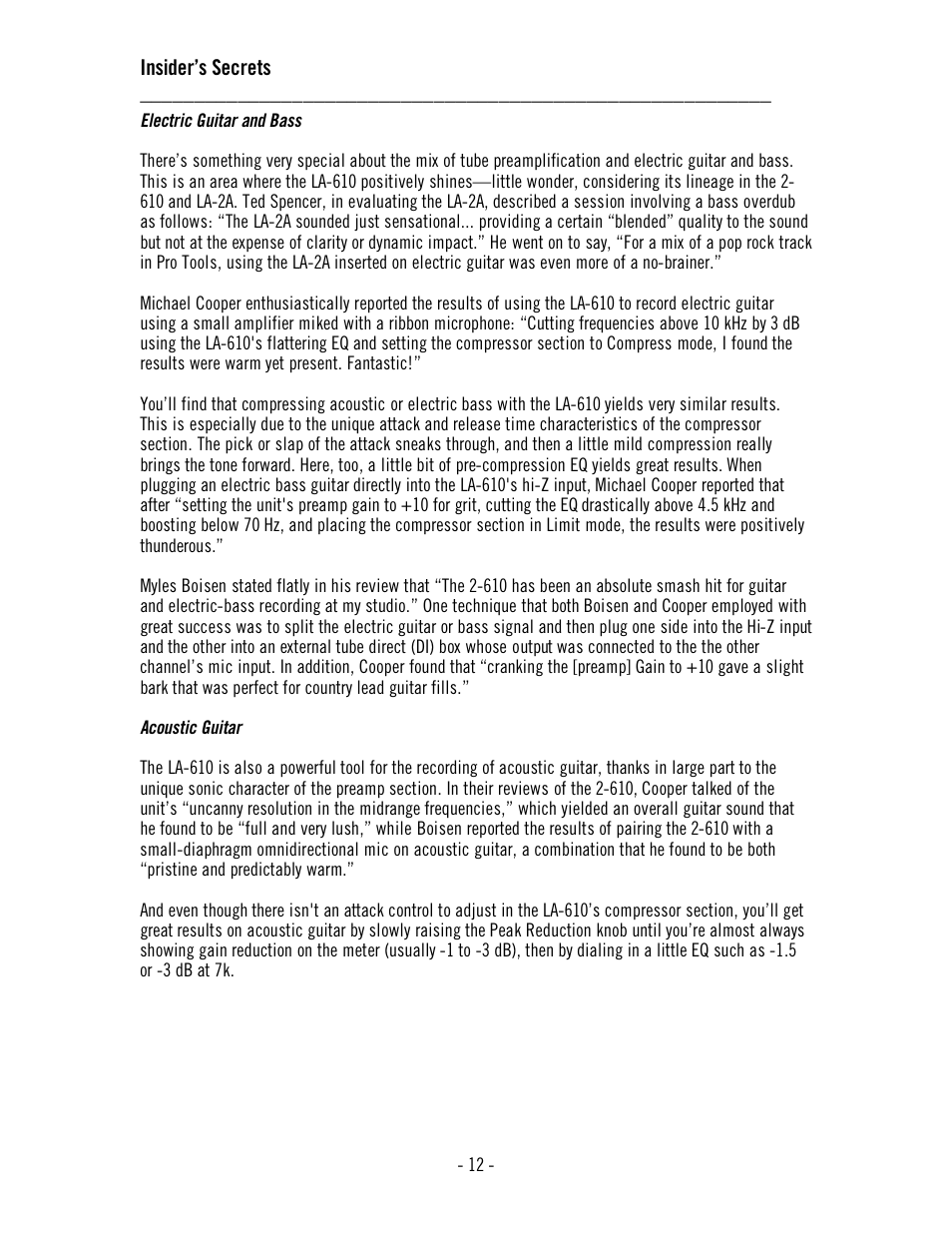 Universal Audio LA-610 Mk II User Manual | Page 16 / 37