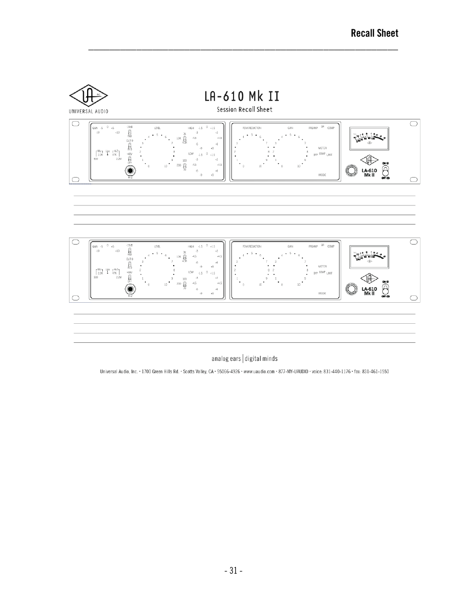 Universal Audio LA-610 Mk II User Manual | Page 35 / 37