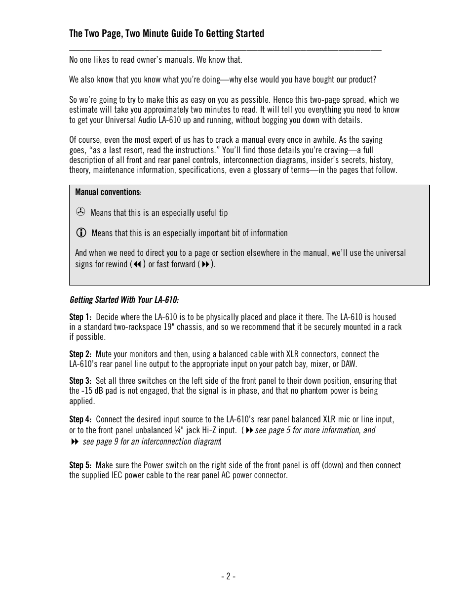 Universal Audio LA-610 Mk II User Manual | Page 6 / 37