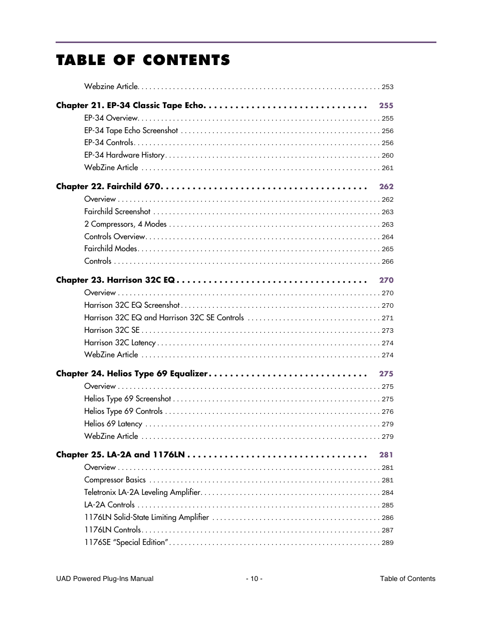 Universal Audio UAD POWERED PLUG-INS ver.6.1 User Manual | Page 10 / 585