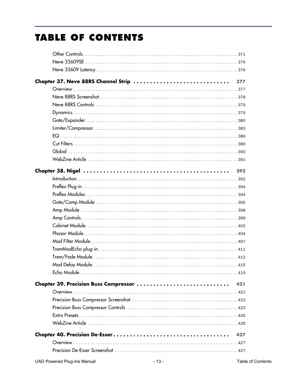 Universal Audio UAD POWERED PLUG-INS ver.6.1 User Manual | Page 13 / 585