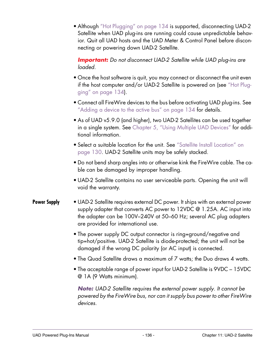 Power supply | Universal Audio UAD POWERED PLUG-INS ver.6.1 User Manual | Page 136 / 585