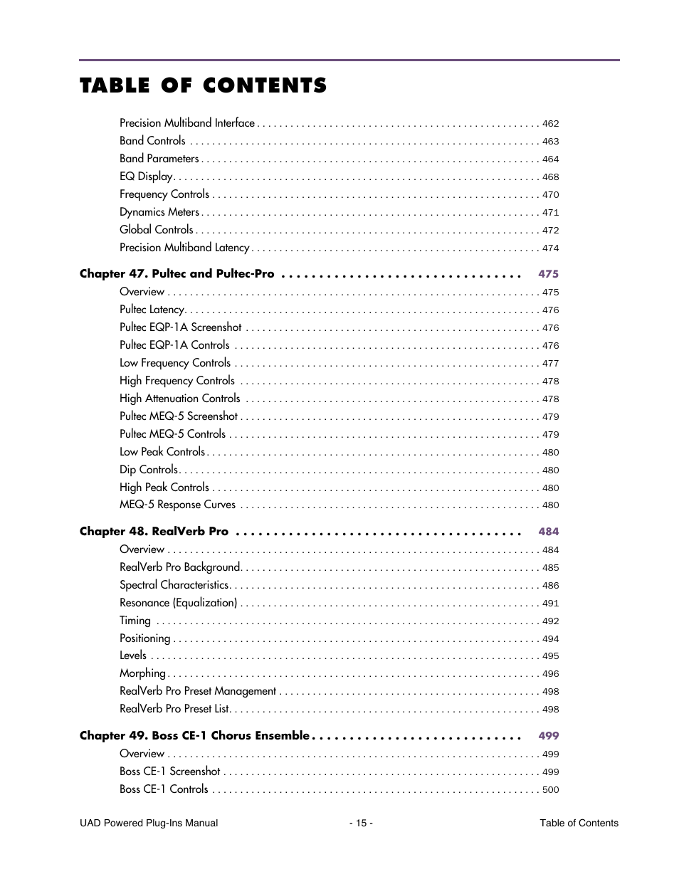 Universal Audio UAD POWERED PLUG-INS ver.6.1 User Manual | Page 15 / 585