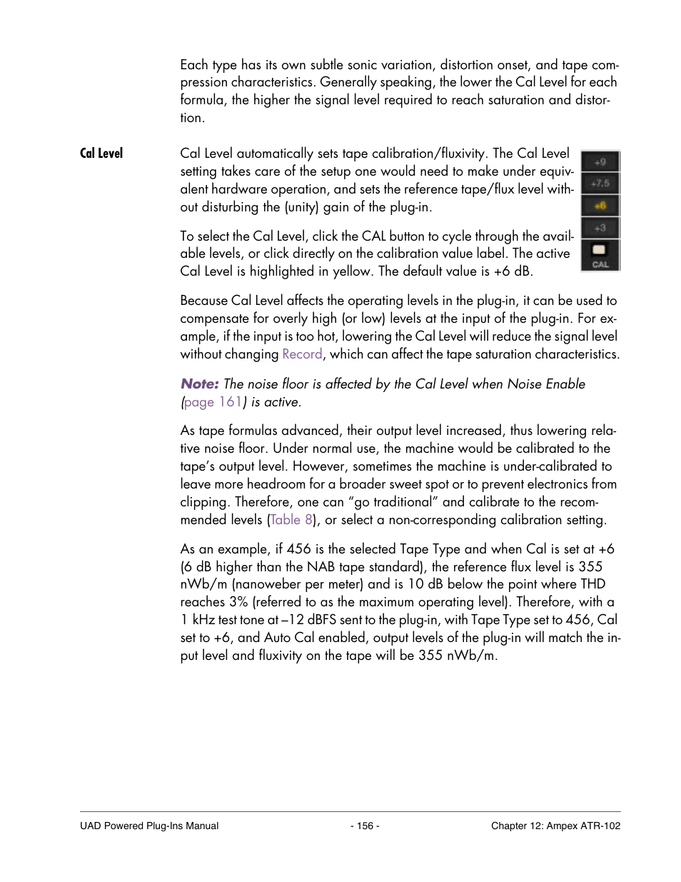 Cal level | Universal Audio UAD POWERED PLUG-INS ver.6.1 User Manual | Page 156 / 585