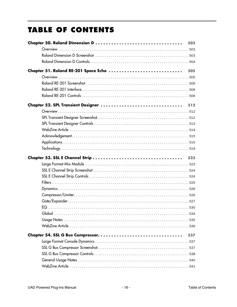 Universal Audio UAD POWERED PLUG-INS ver.6.1 User Manual | Page 16 / 585