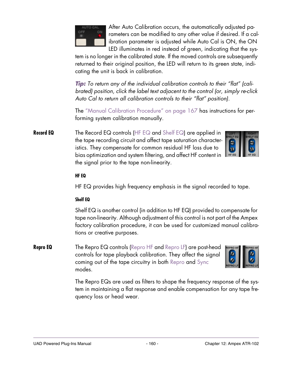 Record eq, Repro eq | Universal Audio UAD POWERED PLUG-INS ver.6.1 User Manual | Page 160 / 585