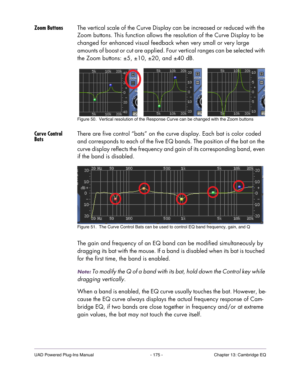 Zoom buttons, Curve control bats | Universal Audio UAD POWERED PLUG-INS ver.6.1 User Manual | Page 175 / 585