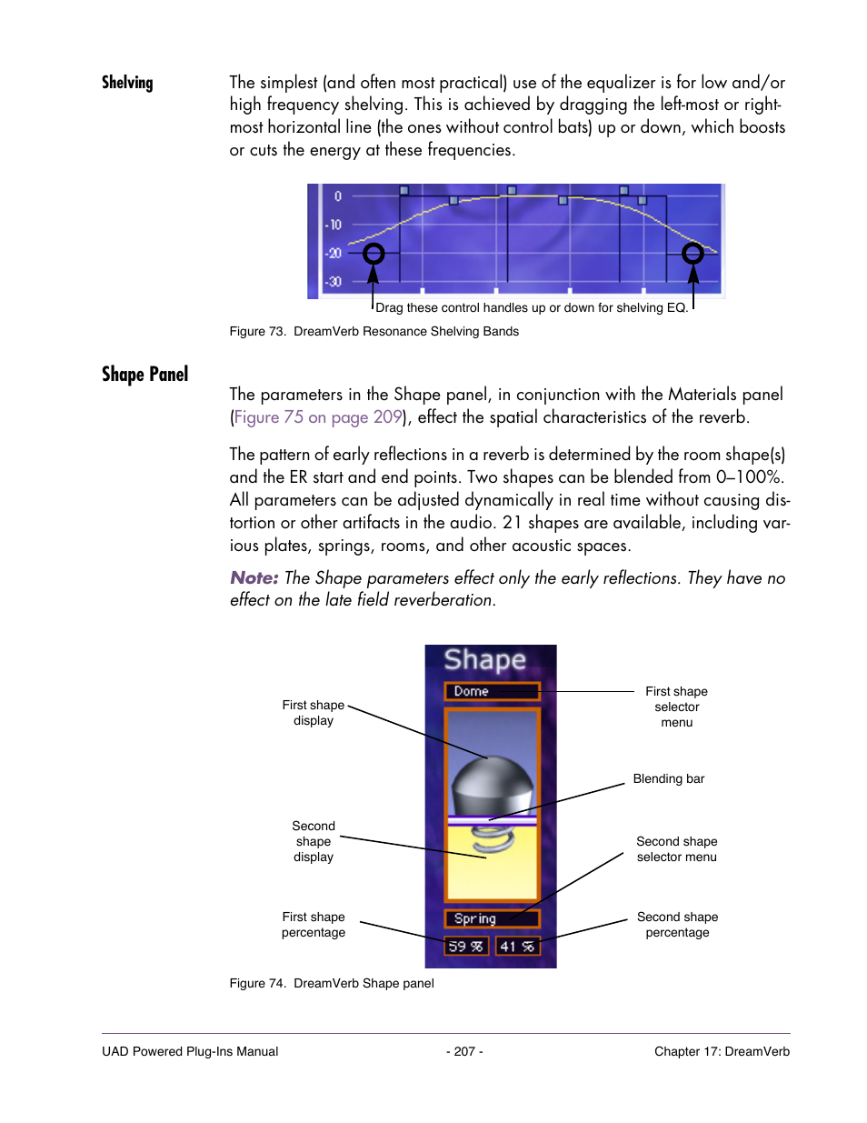 Shelving, Shape panel, By the room shapes in the shape panel | Universal Audio UAD POWERED PLUG-INS ver.6.1 User Manual | Page 207 / 585