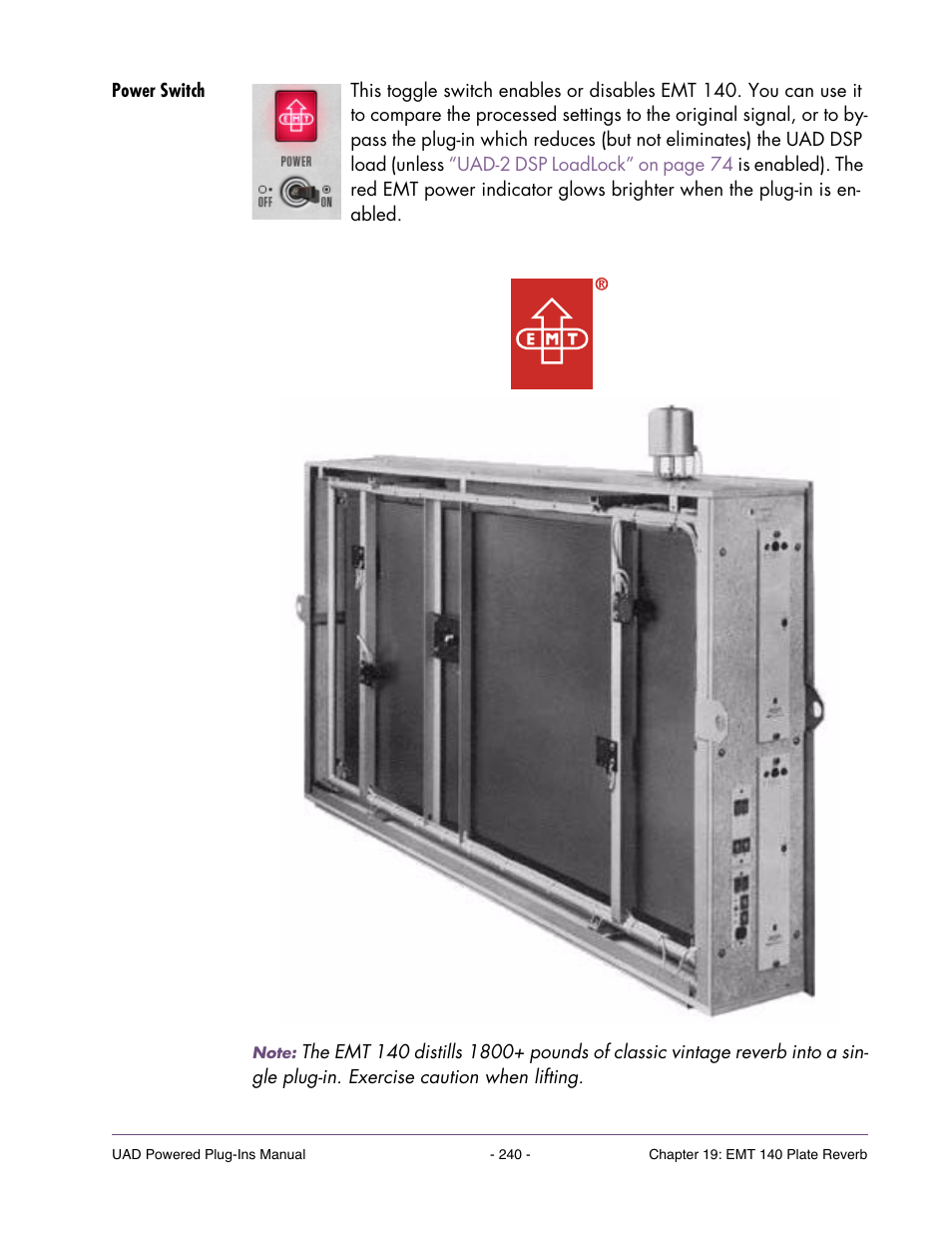 Power switch | Universal Audio UAD POWERED PLUG-INS ver.6.1 User Manual | Page 240 / 585