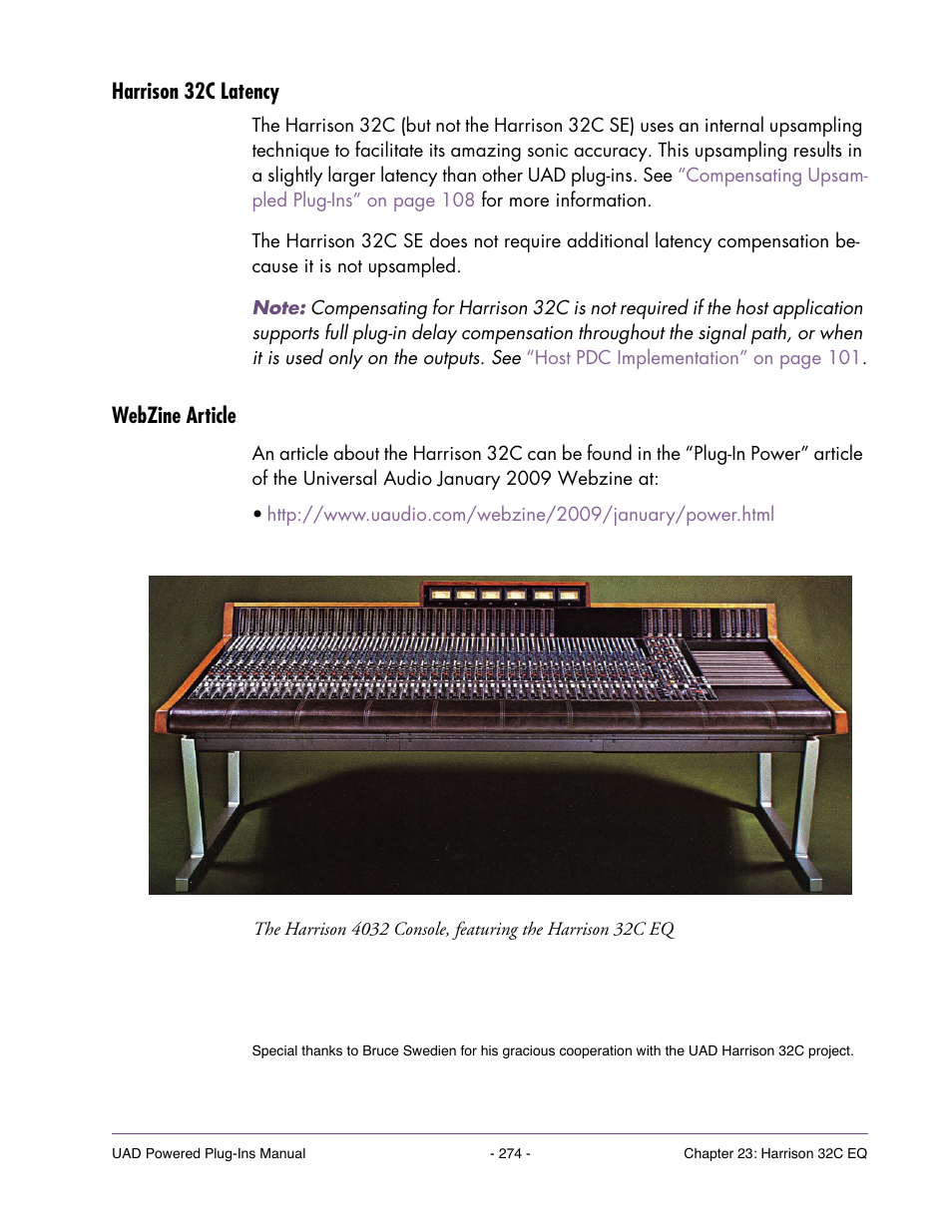 Harrison 32c latency, Webzine article | Universal Audio UAD POWERED PLUG-INS ver.6.1 User Manual | Page 274 / 585