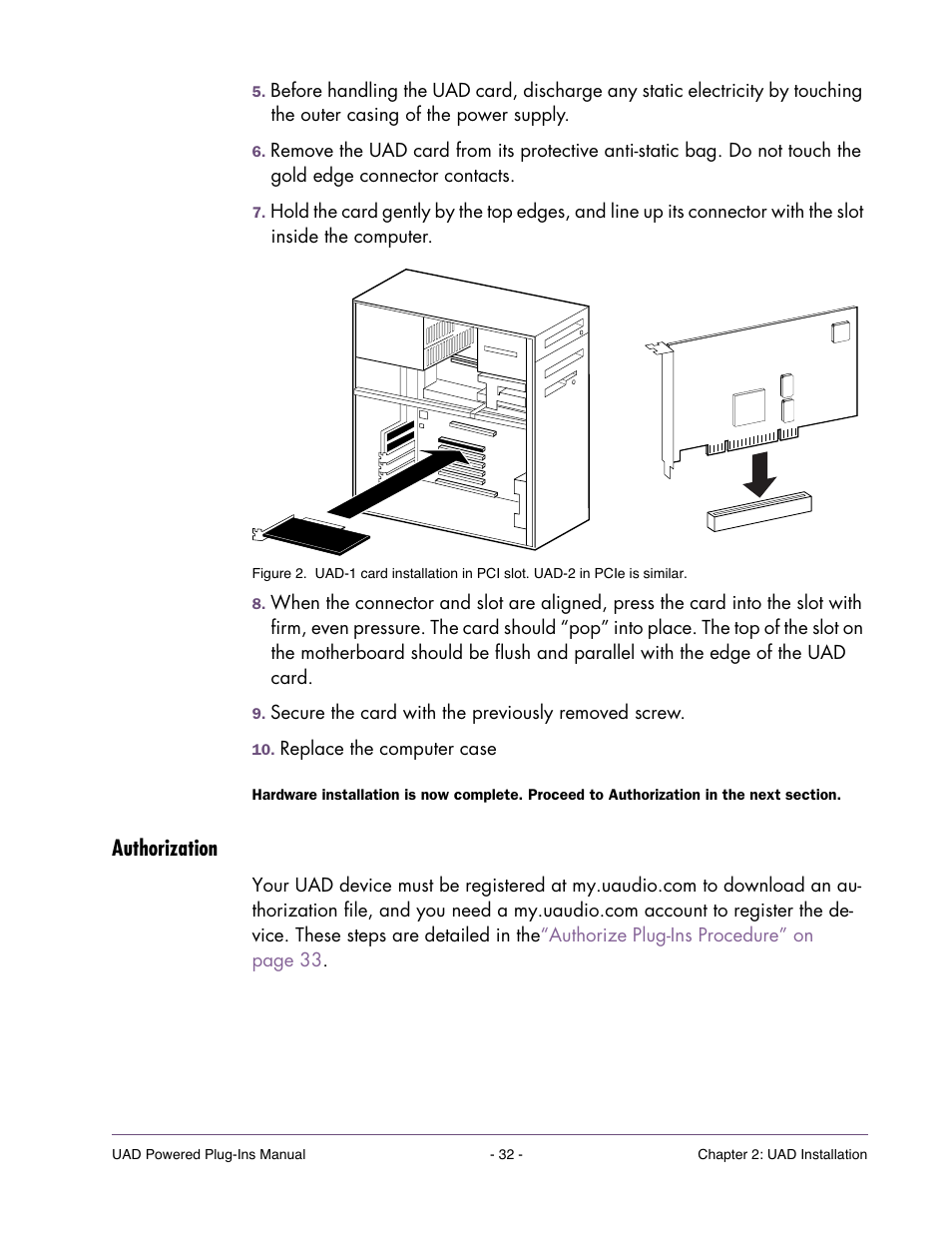 Authorization | Universal Audio UAD POWERED PLUG-INS ver.6.1 User Manual | Page 32 / 585