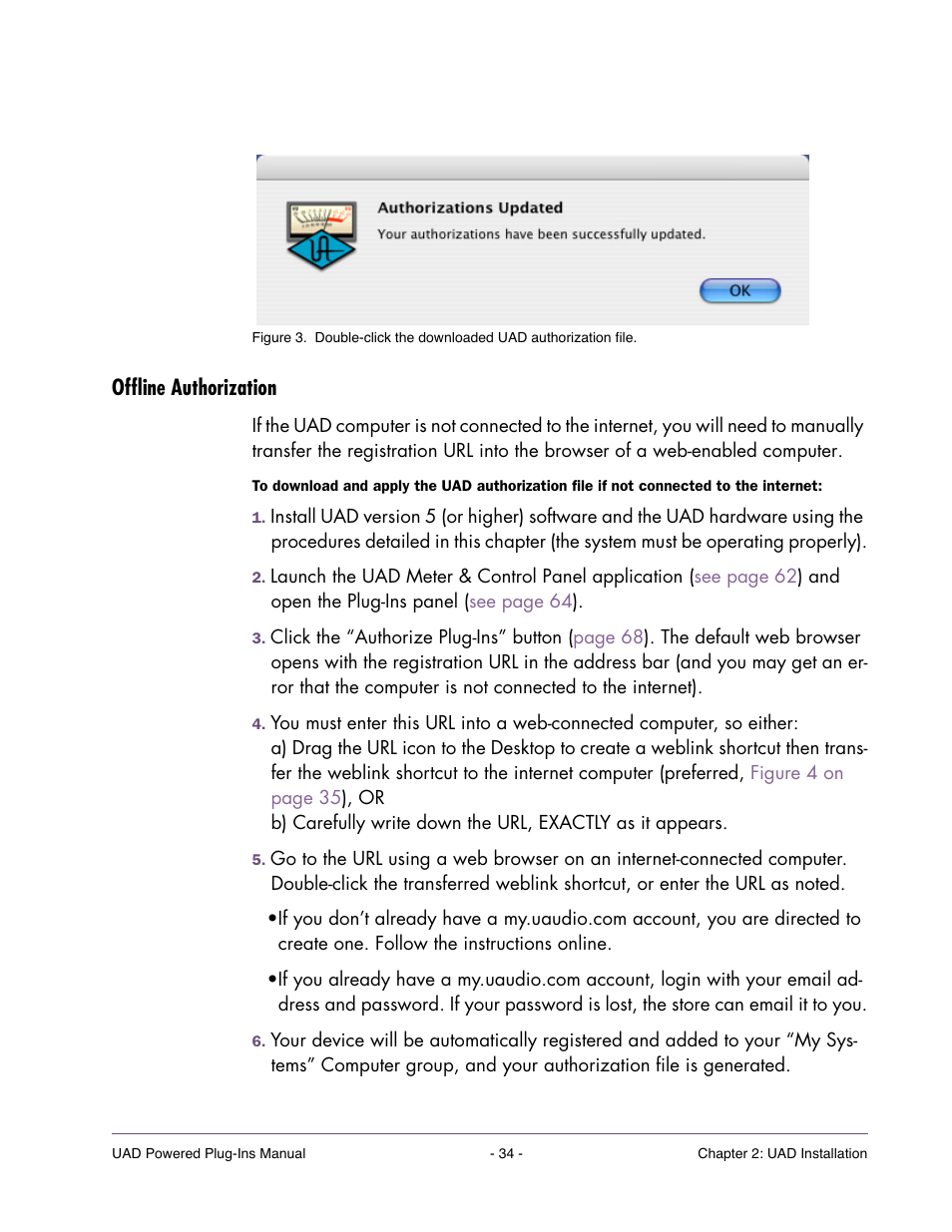 Offline authorization, Offline au, Figure 3 | Universal Audio UAD POWERED PLUG-INS ver.6.1 User Manual | Page 34 / 585