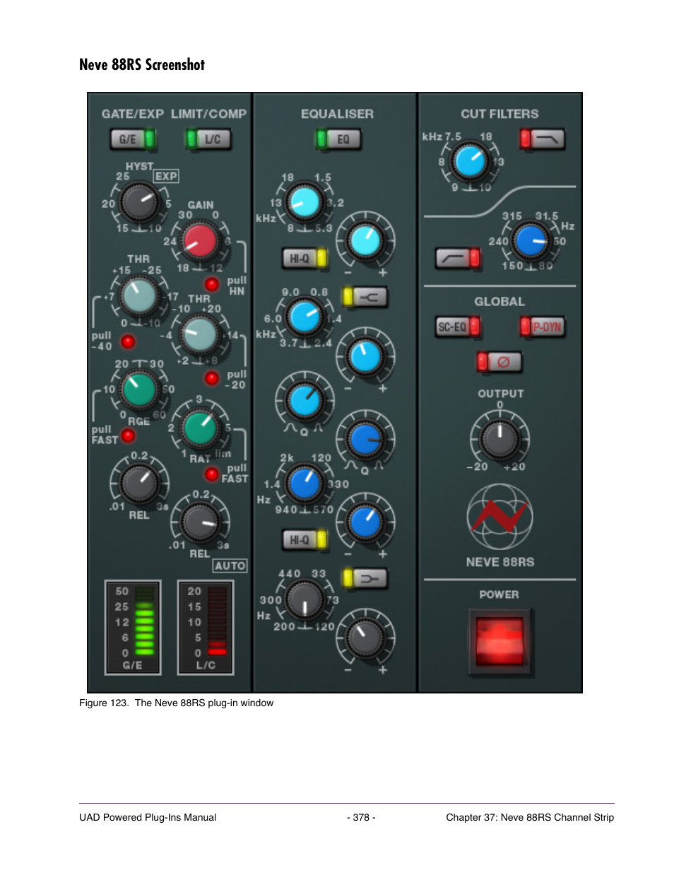 Neve 88rs screenshot | Universal Audio UAD POWERED PLUG-INS ver.6.1 User Manual | Page 378 / 585