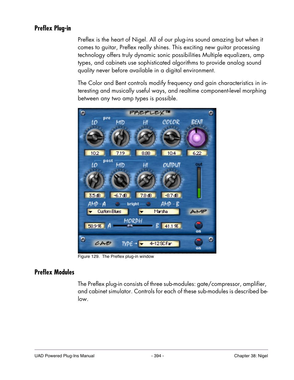 Preflex plug-in, Preflex modules | Universal Audio UAD POWERED PLUG-INS ver.6.1 User Manual | Page 394 / 585