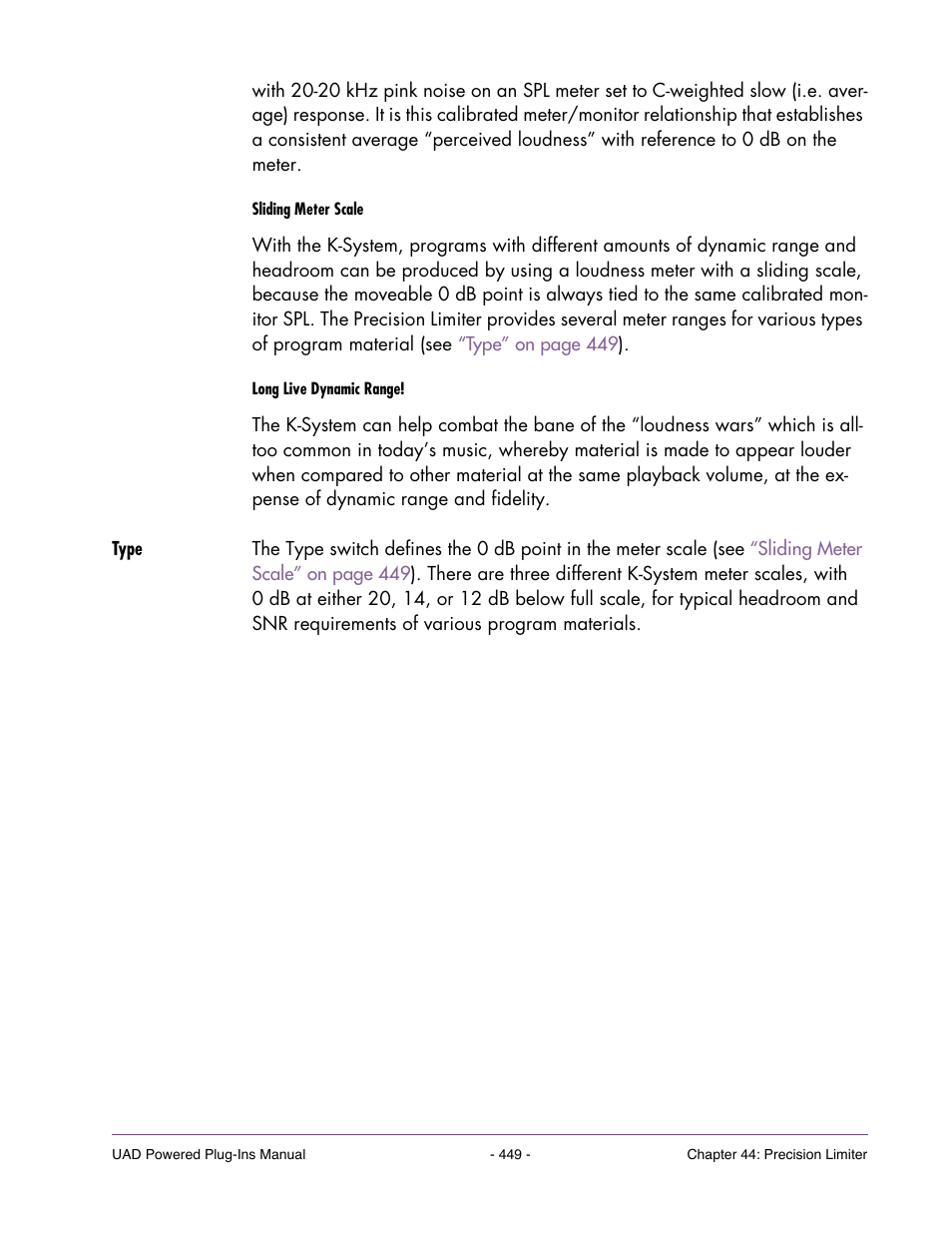 Type | Universal Audio UAD POWERED PLUG-INS ver.6.1 User Manual | Page 449 / 585