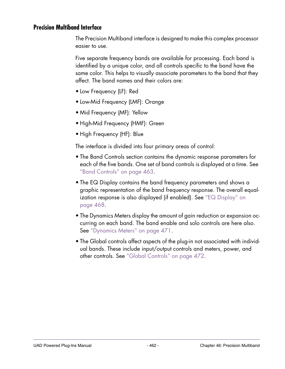 Precision multiband interface | Universal Audio UAD POWERED PLUG-INS ver.6.1 User Manual | Page 462 / 585