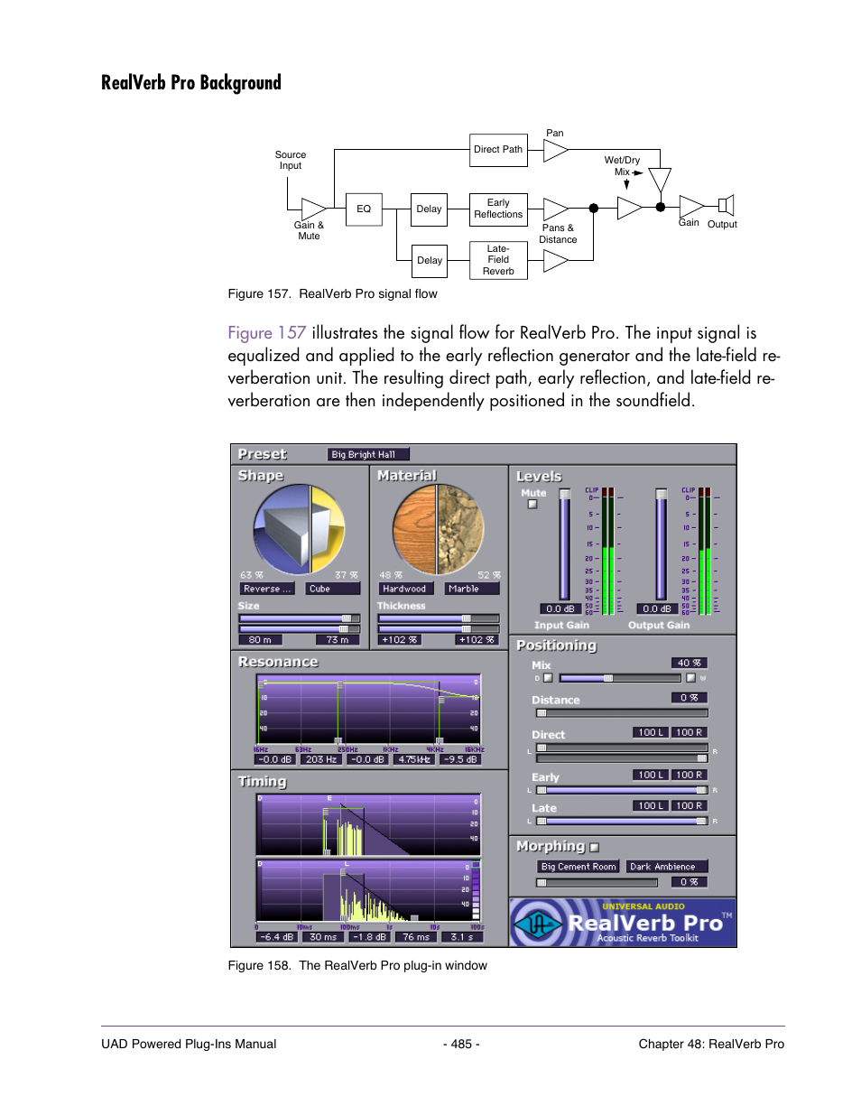 Realverb pro background | Universal Audio UAD POWERED PLUG-INS ver.6.1 User Manual | Page 485 / 585