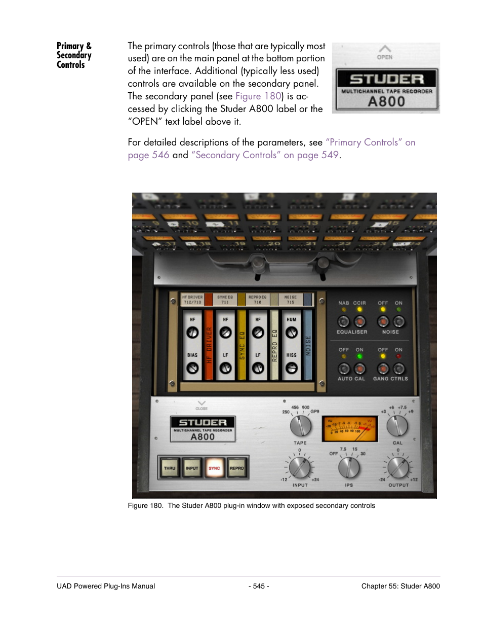 Primary & secondary controls | Universal Audio UAD POWERED PLUG-INS ver.6.1 User Manual | Page 545 / 585