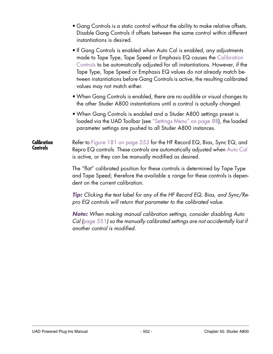 Calibration controls | Universal Audio UAD POWERED PLUG-INS ver.6.1 User Manual | Page 552 / 585