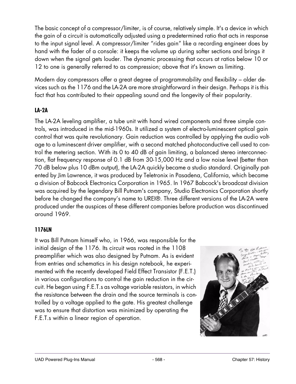 La-2a, 1176ln | Universal Audio UAD POWERED PLUG-INS ver.6.1 User Manual | Page 568 / 585