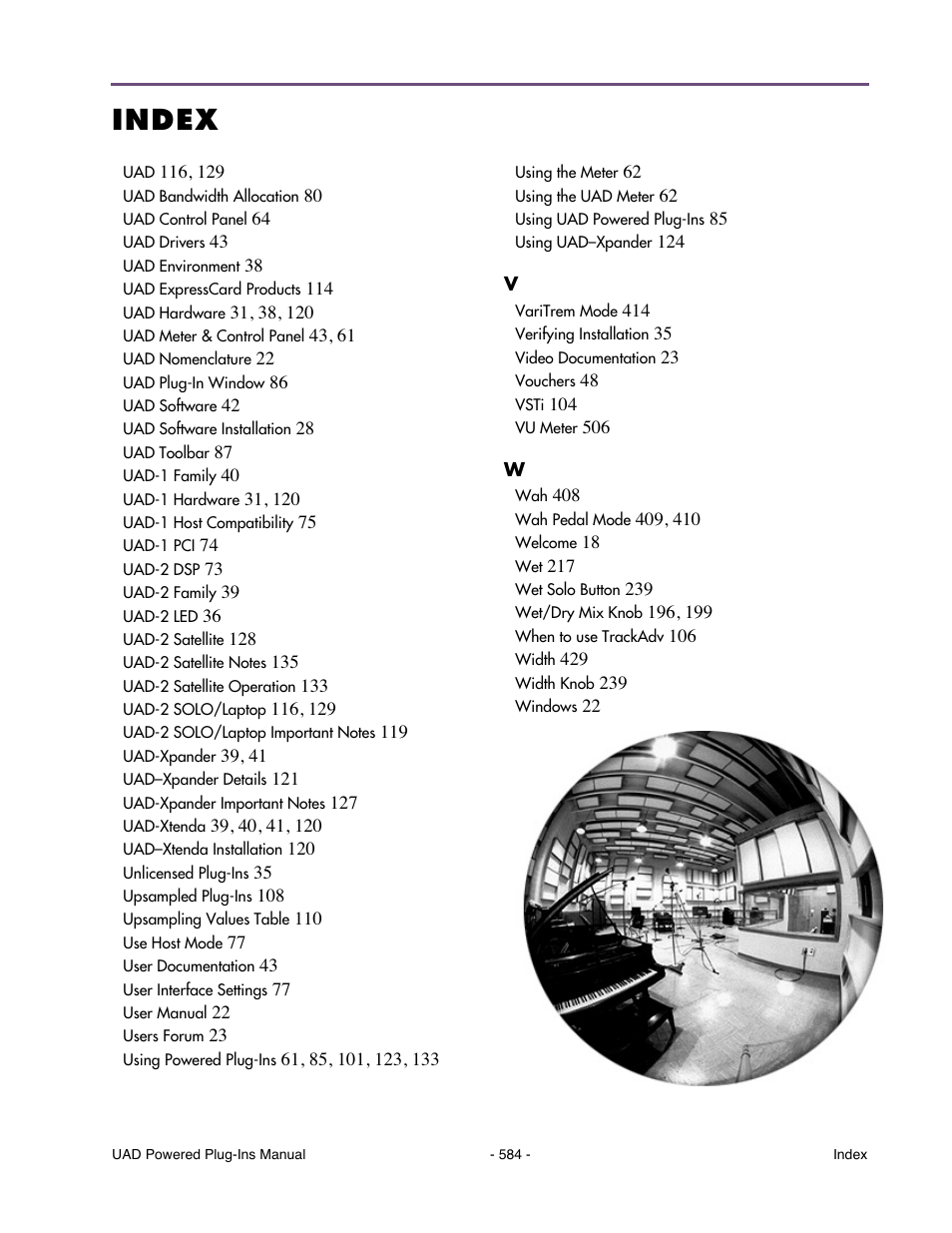 Index | Universal Audio UAD POWERED PLUG-INS ver.6.1 User Manual | Page 584 / 585