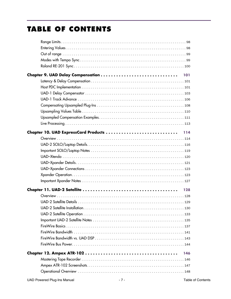 Universal Audio UAD POWERED PLUG-INS ver.6.1 User Manual | Page 7 / 585