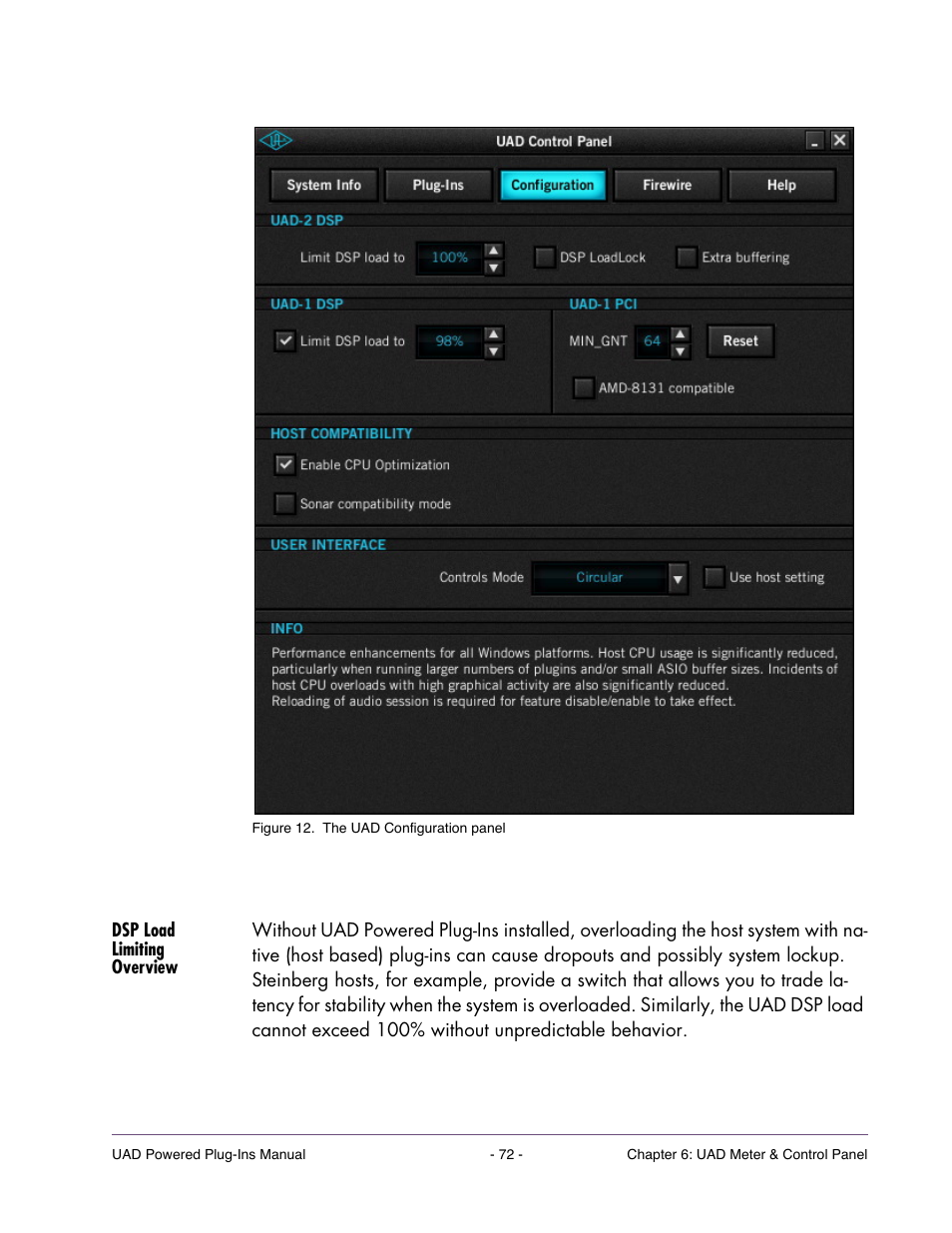 Dsp load limiting overview | Universal Audio UAD POWERED PLUG-INS ver.6.1 User Manual | Page 72 / 585