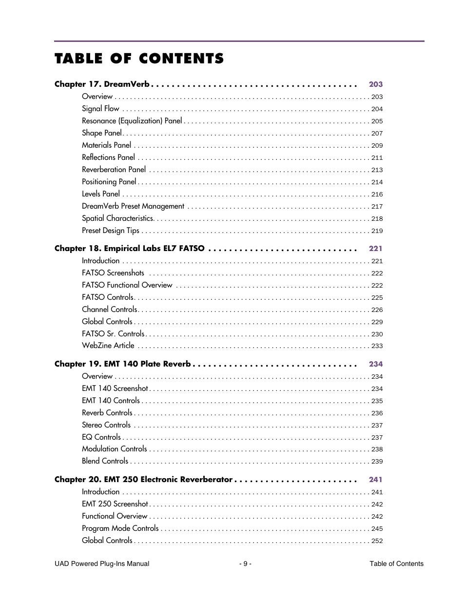 Universal Audio UAD POWERED PLUG-INS ver.6.1 User Manual | Page 9 / 585