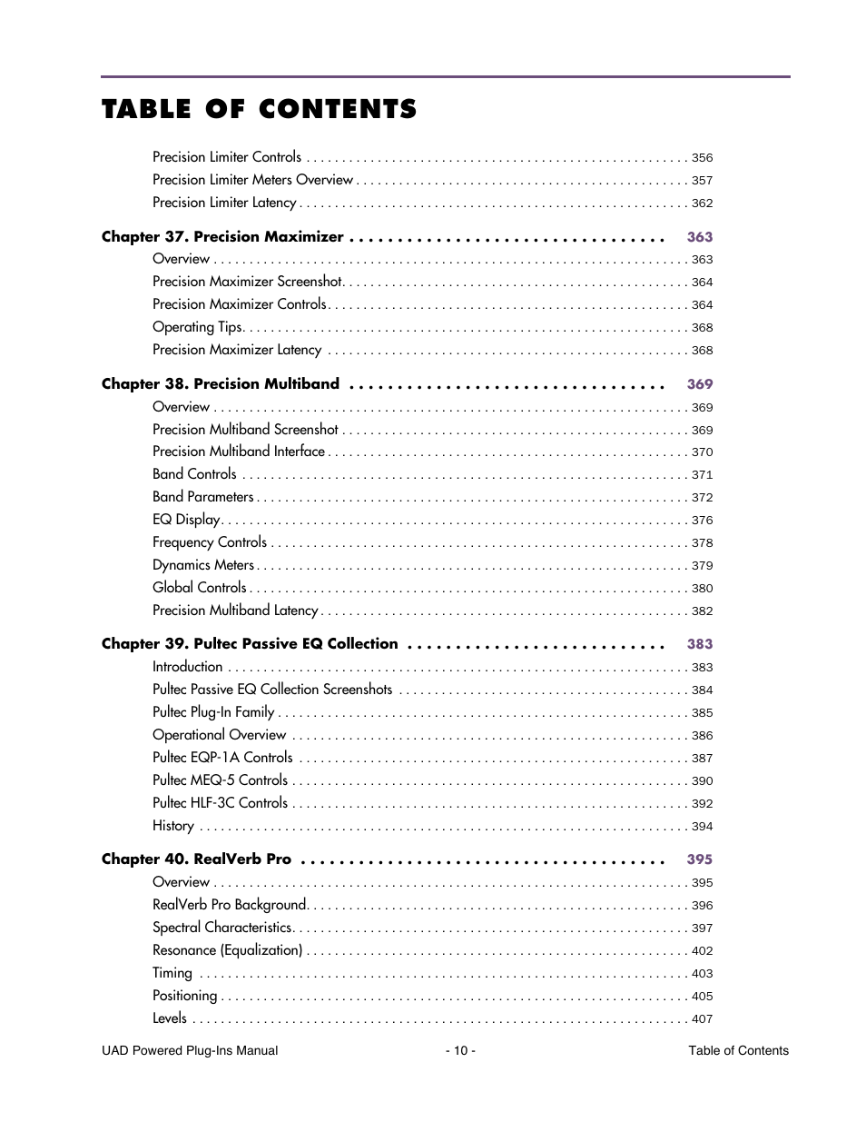 Universal Audio UAD Plug-Ins ver.7.4.2 User Manual | Page 10 / 508