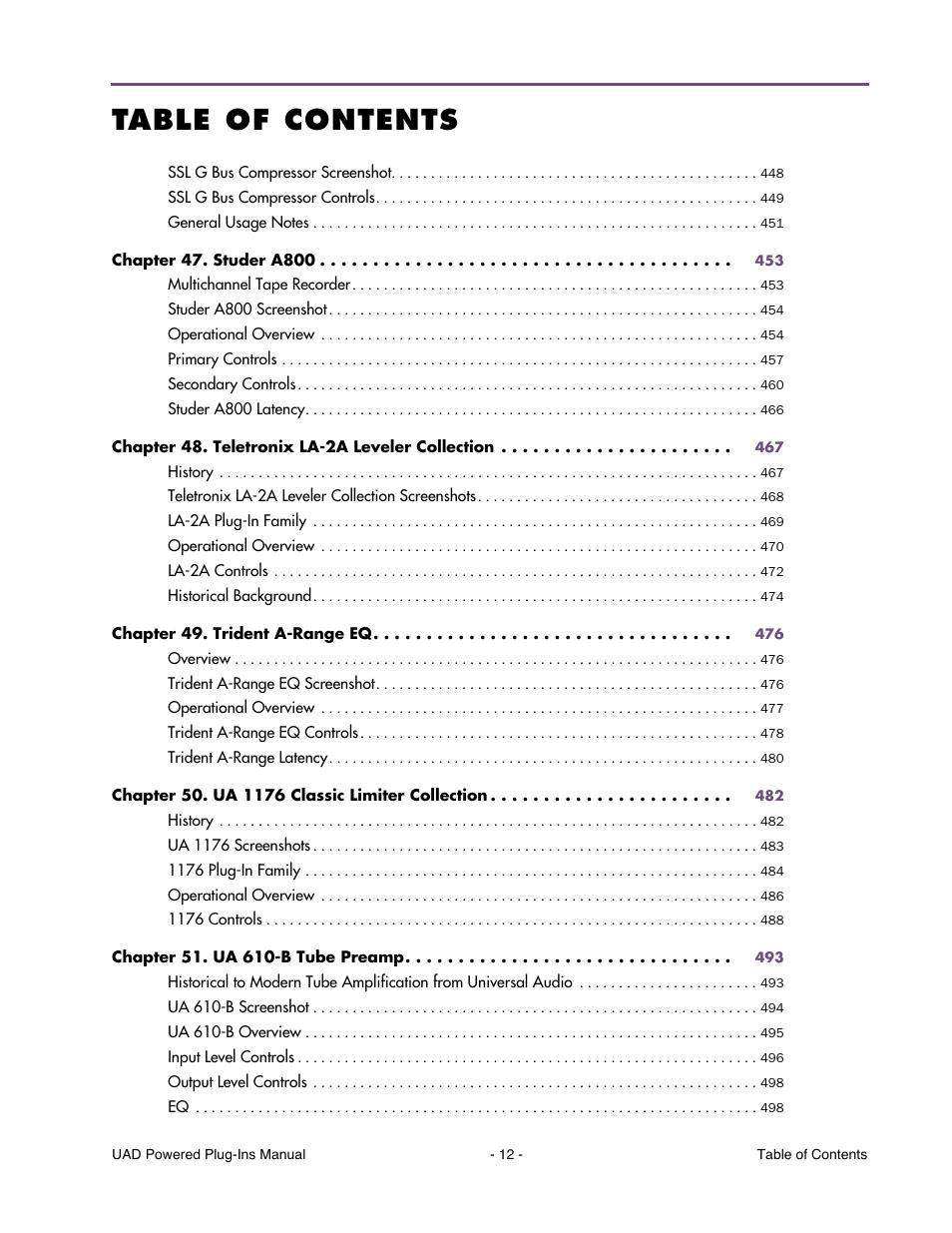 Universal Audio UAD Plug-Ins ver.7.4.2 User Manual | Page 12 / 508