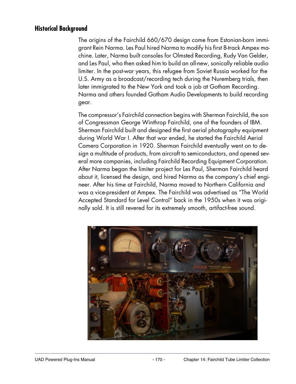 Historical background | Universal Audio UAD Plug-Ins ver.7.4.2 User Manual | Page 170 / 508